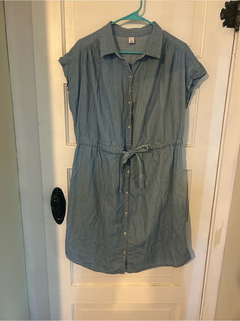 Old Navy Light Blue Chambray Tie-Waist Shirt Coverup
